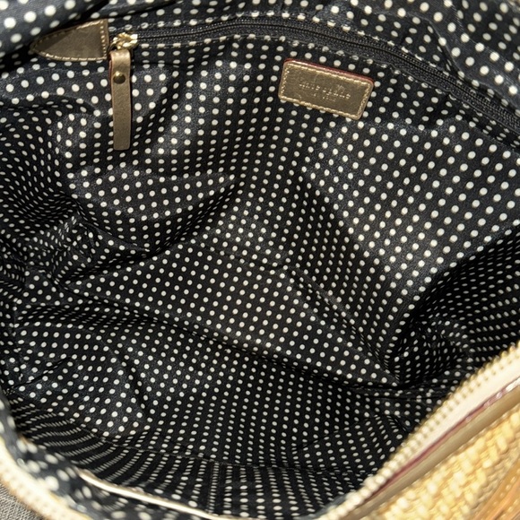 Kate Spade Bag Rattan Straw Tan Gold Hobo - Picture 11 of 17